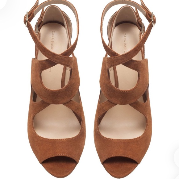 Zara Brown Suede Strappy Sandals NWT US 10 - Picture 5 of 10